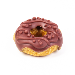 DONUT DE POLLO GLASEADO DE ARANDANOS 7CM