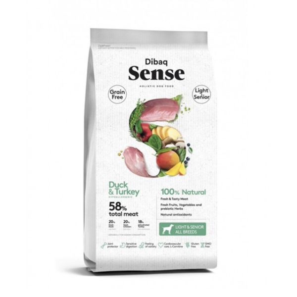 SENSE DOG PATO/PAVO *LIGHT&SENIOR* 2KG