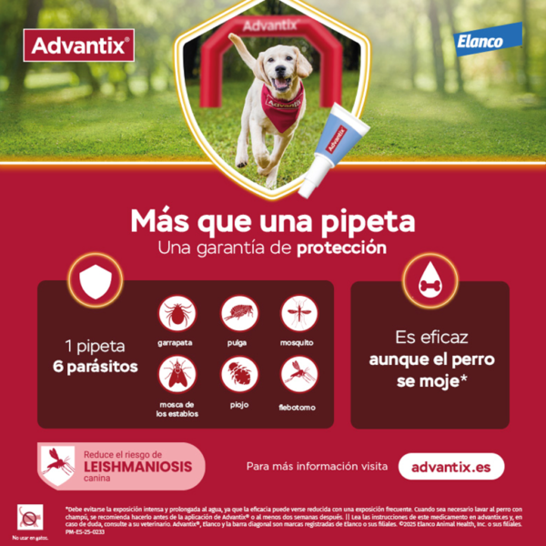 ADVANTIX PACK +25KG (4 pipetas x 4,0ml) - Imagen 3
