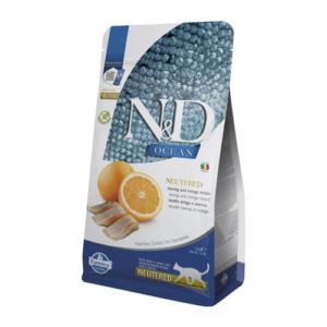 N&D CAT OCEAN NEUTRED ARENQUE & NARANJA 1,5KG