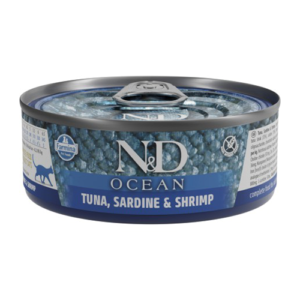 N&D CAT OCEAN ATUN, SARDINA & CAMARON 70GR