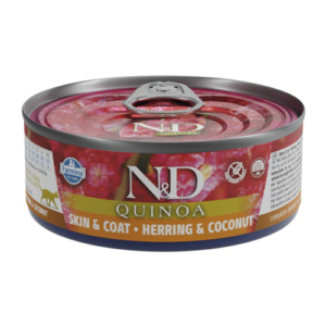 N&D CAT QUINOA SKIN & COAT ARENQUE & COCO 80GR