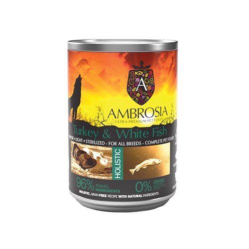 AMBROSIA GF SENIOR/LIGHT PAVO Y PESCADO 400GR