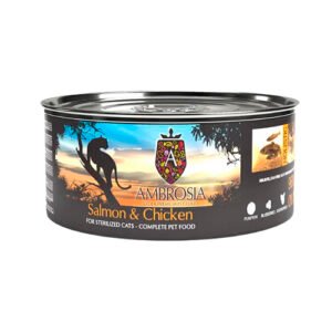 AMBROSIA GF CAT LATA SALMON & POLLO 150GR