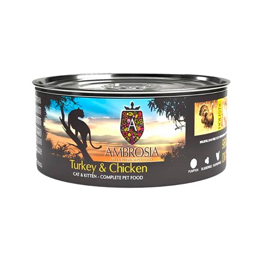 AMBROSIA GF CAT LATA PAVO & POLLO 150GR