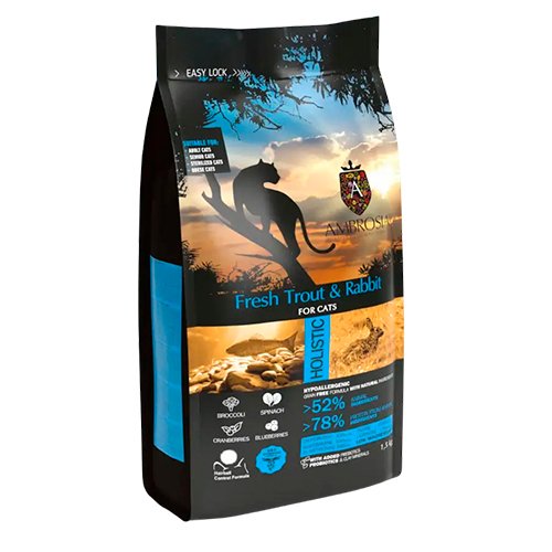 AMBROSIA CAT GF STERILIZED TRUCHA Y CONEJO 1.5KG